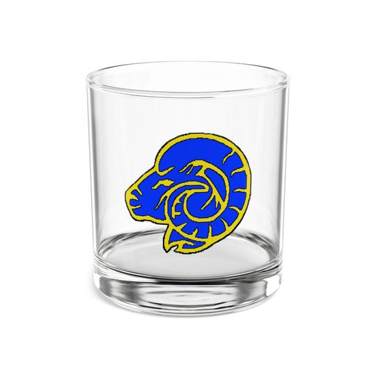 Discover LA Rams Logo Rocks Glass - Gold and Blue football Fan Rocks Glass, 10oz Gift