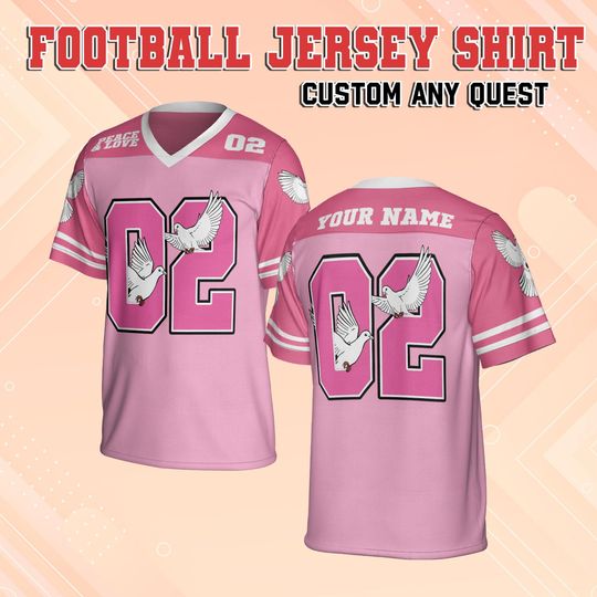 Custom Name And Number Dove Light Pink Mesh Football Jersey, Custom Football Jersey for Kid Youth Adult