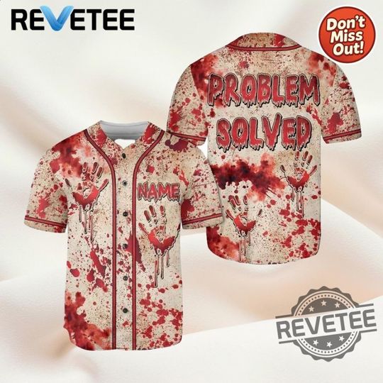 Discover Problem Solved Bloody Halloween Baseball Shirt Jersey Men Women