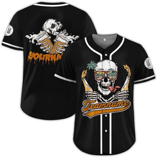 Discover Custom Halfway to Halloween Baseball Jersey - Personalized Summerween Vacation Shirt - Horror Night Party Outfit for Halloween Lovers