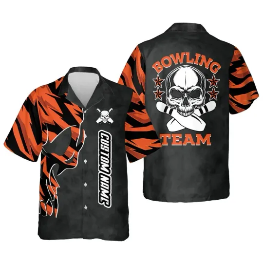 Discover Custom Skull Hawaiian Bowling Shirt