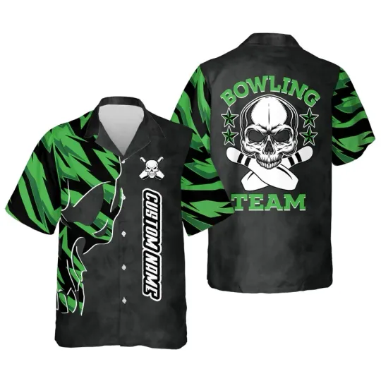 Discover Custom Skull Hawaiian Bowling Shirt