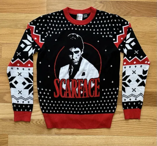 Scarface Ugly Christmas Sweater Size Small