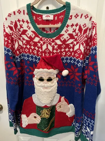 ugly christmas sweater Unisex Santa Size 2XL Multi Color