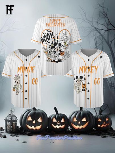 Personalized Disney Mickey & Friends Halloween Baseball Jersey