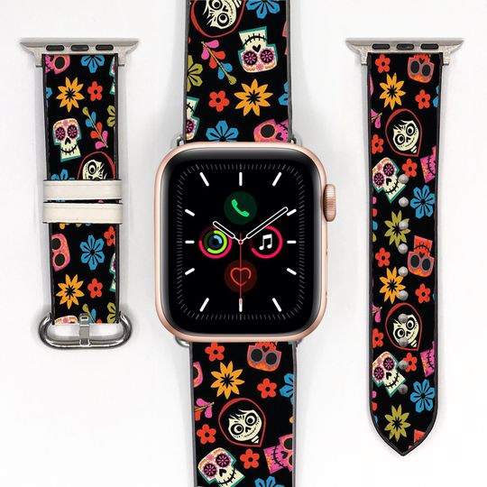 Discover Disney Coco inspired Apple Watch Band 38 40 41 mm and 42 44 45 49 mm , silicon watch strap for All Series, Disney Vacation Travel kd-idg