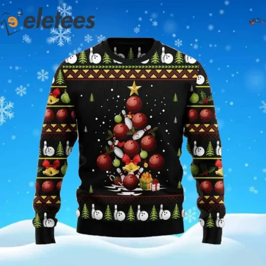 Discover Bowling Christmas Tree Ugly Christmas Sweater - Sports Inspired Festive Style
