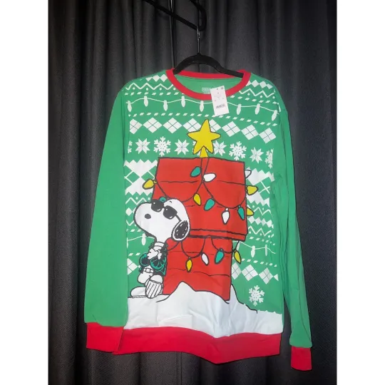 Ugly Christmas Sweater Xmas Sweatshirt Crewneck Size Medium  Peanuts