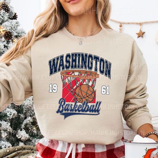 Discover Vintage Washington Basketball Sweatshirt, Gifts for Basketball Fans