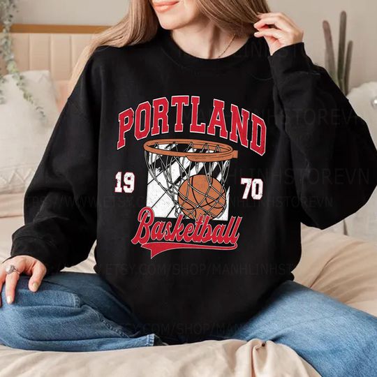 Discover Vintage Portland Basketball Sweatshirt, Gifts for Basketball Fans