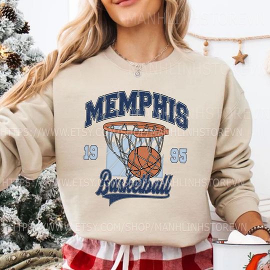 Vintage Memphis Basketball Sweatshirt, Gifts for Basketball Fans