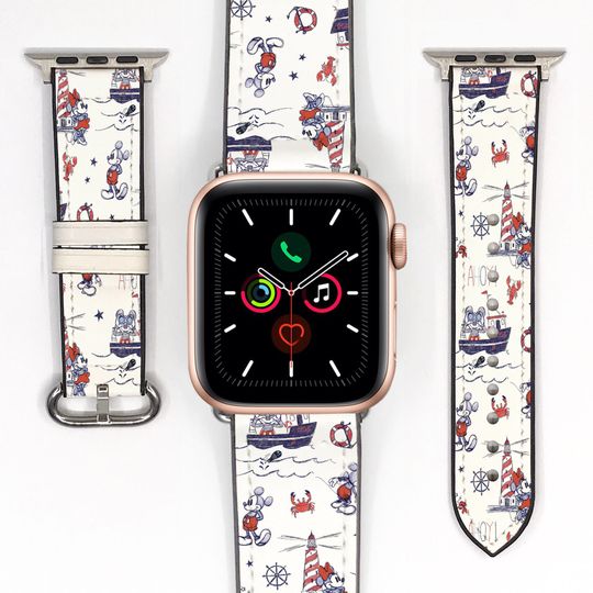 Discover Disney inspired print Apple Watch Band 38 40 41 mm / 42 44 45 49 mm for All Series, silicon watch strap, Disney Cruise Vacation, 231 kd-hhg