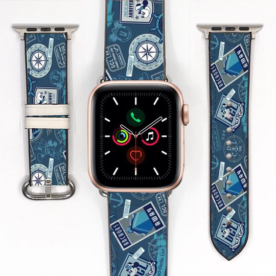 Discover Disney inspired Apple Watch Band 38 40 41 mm and 42 44 45 49 mm, silicon Apple watch strap for all Series, Disney Cruise Mickey Vacation 100