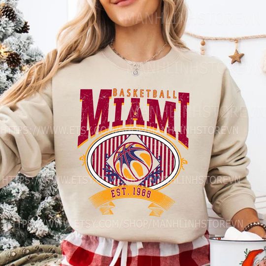 Miami Basketball Sweatshirt, Gifts for Basketball Fans