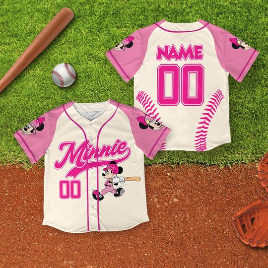 Discover Personalized Disney Minnie Mouse Vintage Baseball Jersey
