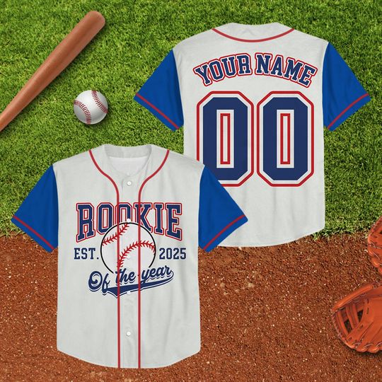 Discover Personalized Name and Number Rookie Of The Year Baseball Jersey