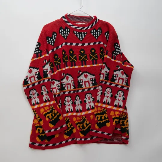 Discover Vintage Golden Touch Ugly Sweater Heart Christmas Size