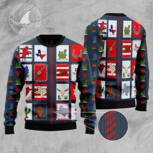Discover Texas Awesome TY309 Ugly Christmas Sweater – Happy Holiday Perfect Ugly Sweater