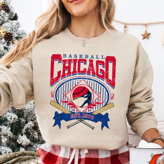 Chicago Baseball Sweatshirt, Gifts for Baseball Fans