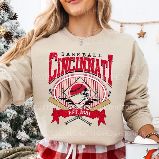 Discover Cincinnati Baseball Sweatshirt, Gifts for Baseball Fans