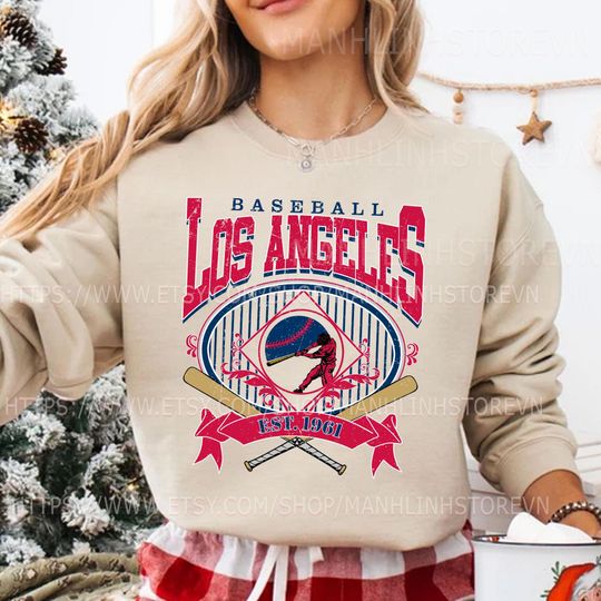 Los Angeles Baseball Sweatshirt, Gifts for Baseball Fans