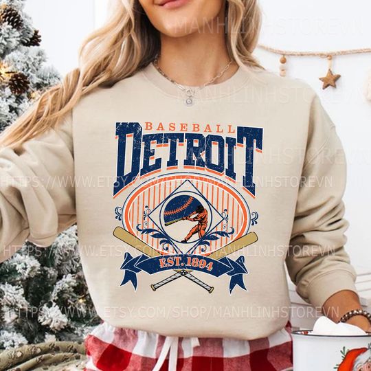 Discover Detroit Baseball Sweatshirt, Gifts for Baseball Fans