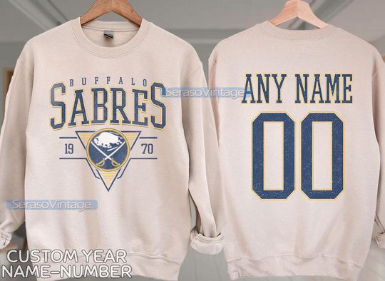Personalized Buffalo Sabres Sweatshirt, Buffalo Sabres shirt, Buffalo Hockey shirt, Custom Hockey Shirt, Hockey Number Shirt