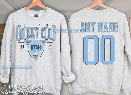 Discover Personalized Utah Hockey Club Sweatshirt, Utah Hockey Club shirt, Utah Hockey shirt, Custom Hockey Shirt, Hockey Number Shirt