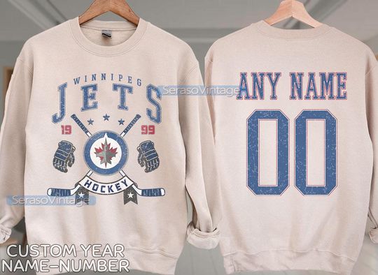 Discover Personalized name and number Winnipeg Jets Sweatshirt, Winnipeg Jets crewneck, Winnipeg Hockey shirt, Hockey Tee, Hockey Number