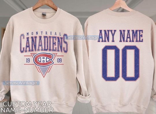 Discover Personalized Montreal Canadiens Sweatshirt, Montreal Canadiens shirt, Montreal Hockey shirt, Custom Hockey Shirt, Hockey Number Shirt