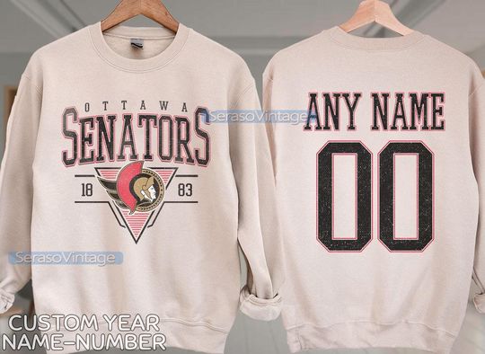 Discover Personalized Ottawa Senators Sweatshirt, Ottawa Senators shirt, Ottawa Hockey shirt, Custom Hockey Shirt, Hockey Number Shirt