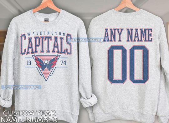Discover Personalized Washington Capitals Sweatshirt, Washington Capitals shirt, Washington Hockey shirt, Custom Hockey Shirt, Hockey Number Shirt