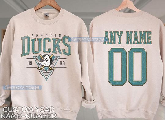 Personalized Anaheim Ducks Sweatshirt, Anaheim Ducks shirt, Anaheim Hockey shirt, Custom Hockey Shirt, Hockey Number Shirt