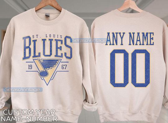 Personalized St. Louis Blues Sweatshirt, St. Louis Blues shirt, St. Louis Hockey shirt, Custom Hockey Shirt, Hockey Number Shirt