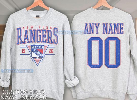 Personalized New York Rangers Sweatshirt, New York Rangers shirt, New York Hockey shirt, Custom Hockey Shirt, Hockey Number Shirt