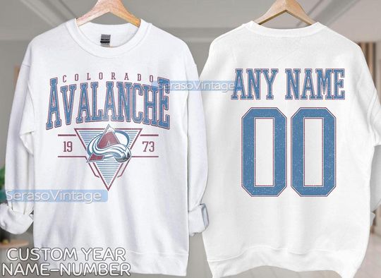 Discover Personalized Colorado Avalanche Sweatshirt, Colorado Avalanche shirt, Colorado Hockey shirt, Custom Hockey Shirt, Hockey Number Shirt
