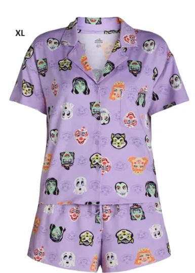 Way To Celebrate Halloween XL Purple Monster Print Pajama Set