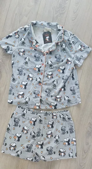 Discover Halloween Snoopy Womens Pajama Set 2pc Munki Munki Velour Soft Lounge Sz Large