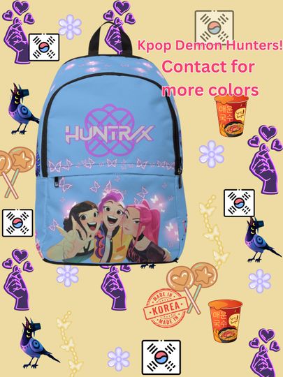 Huntrix Kpop Demon Hunters Saja Boys - Vibrant Graphic Backpack for Kids and Teens