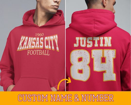 Discover Custom Kansas City Football Hoodie, Kansas City Game Day Hoodie, Personalized Kansas City Football Sweatshirt, Retro Kansas City Sweatshirts