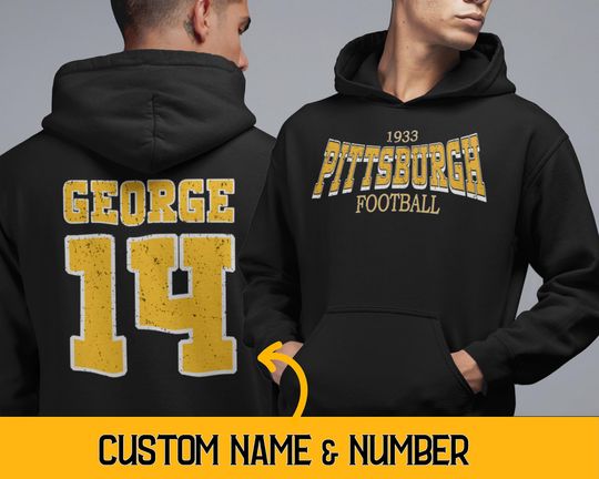 Discover Custom Pittsburgh Football Hoodie, Trendy Pittsburgh Game Day Hoodie, Personalized Retro 80s Vintage Style Pittsburgh Football Sweatshirt