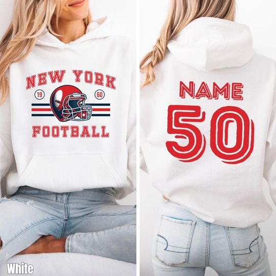 Discover Custom New York Football Shirt, Sweatshirt & Hoodie  Personalized Name and Number  Game Day Outfit for Football Fan  Gameday Apparel