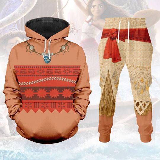 Moana Cosplay Costume Hoodie and Joggers Disney Princess Outfit Gift for Her