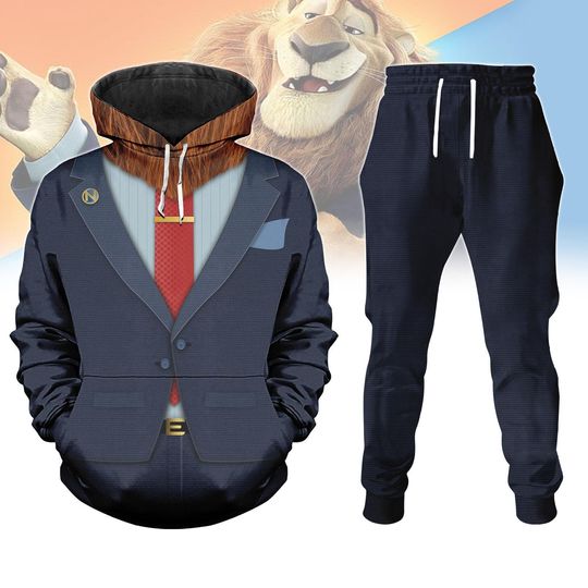 Mayor Lionheart Hoodie and Joggers Set, Zootopia Character Halloween Costume