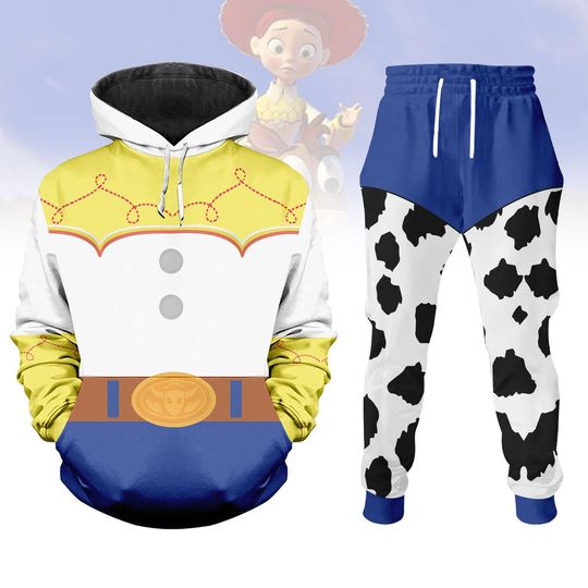 Discover Toy Story Jessie Costume Hoodie & Joggers Set for Men, Disney Cowgirl Cosplay Shirt
