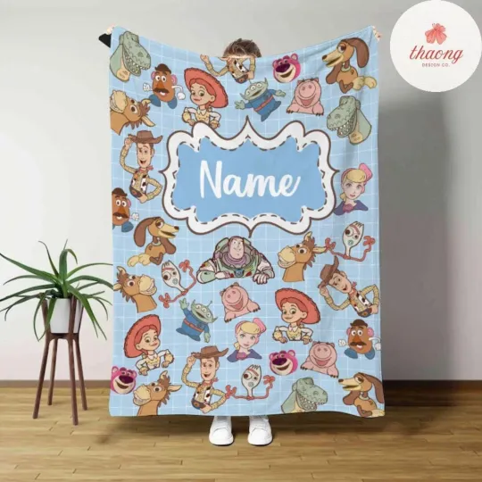 Discover Personalized Toy Story Disney Movie Character Blanket, Woody Buzz Fleece Blanket