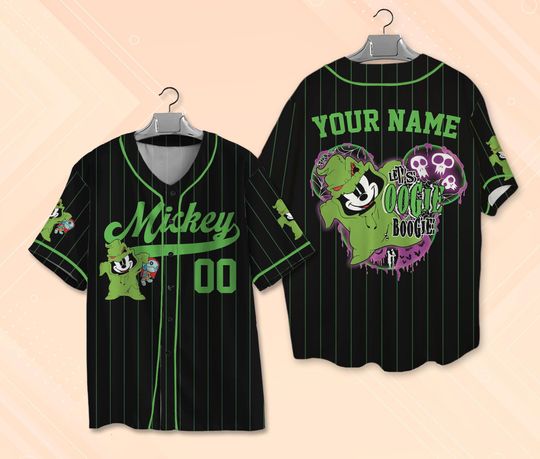 Personalized Disney Oogie Boogie Mickey Halloween Baseball Jersey, Oogie Boogie Jersey,