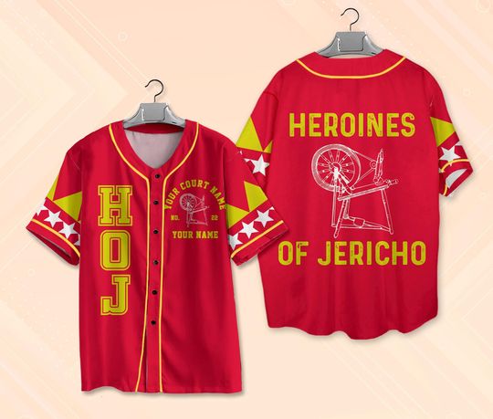Custom Name Court Heroines of Jericho HOJ OES Baseball Jersey, OES Baseball Jersey