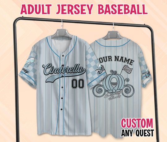 Custom Disney Princess Cinde Baseball Jersey, Cinde Baseball Jersey, Disney Jersey, Cinde Racing Jersey, Cinde Jersey