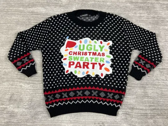 Discover Be Jealous Sweater Extra Large Black Ugly Christmas Party Acrylic Cotton
